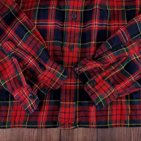 Polo Ralph Lauren Mens 3XLT Tall Red Tartan Plaid Heavy Flannel Button Up Shirt - Picture 8 of 14